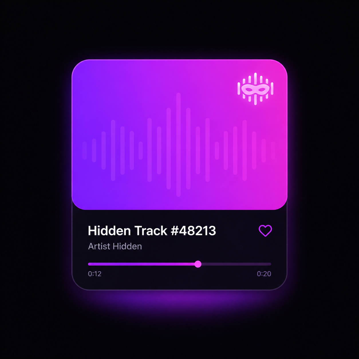 A HiddenFM track shown as Hidden Track #48213 with the artist hidden